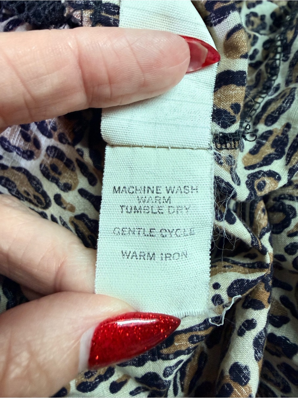 David Brown Vintage 70s Small Animal Print 100% Cotton Maxi Dress Boho Prairie - Picture 9 of 13